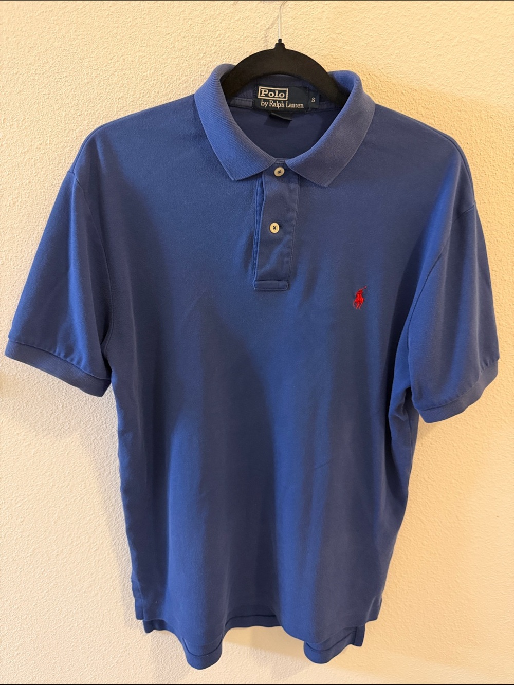Polo Ralph Lauren Men’s S Navy Blue Polo Shirt Red Pony 100% Cotton